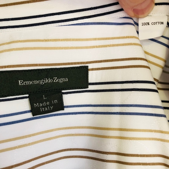 Ermenegildo Zegna Italian Striped Dress Shirt L - Picture 5 of 5